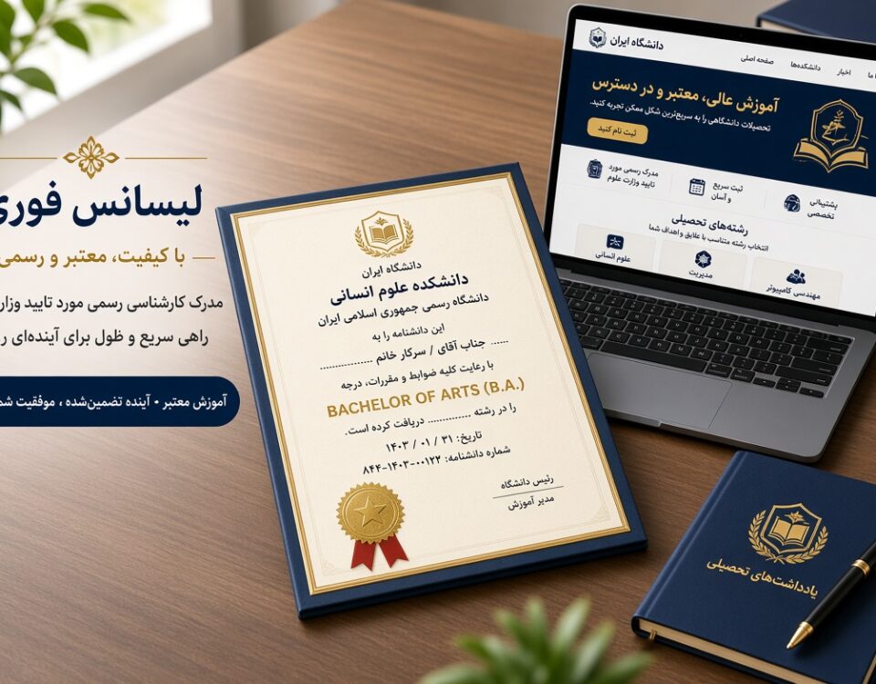 لیسانس فوری رسمی و قابل استعلام - مدرک کارشناسی
